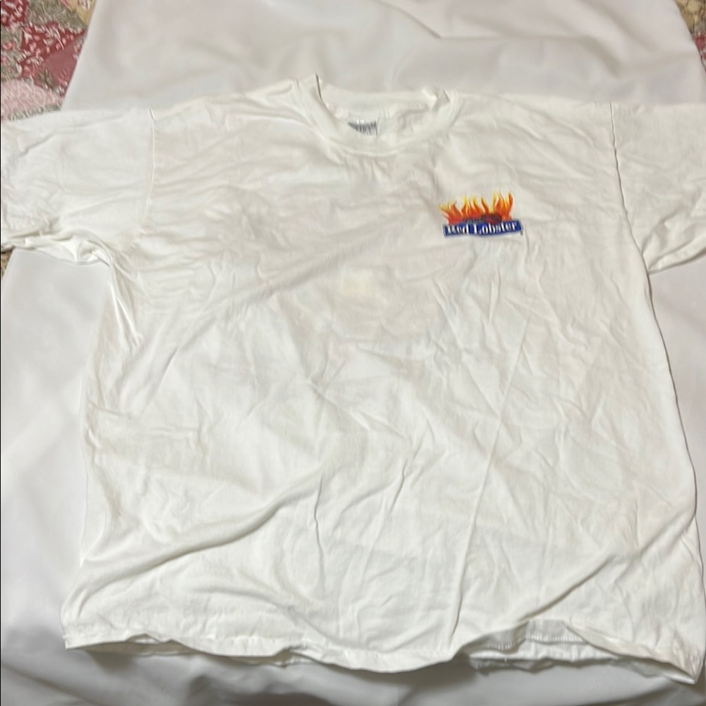 White T-Shirt with Flame Logo